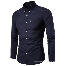 Wholesale Men Striped Cotton Tops Long Sleeve Casual Shirts